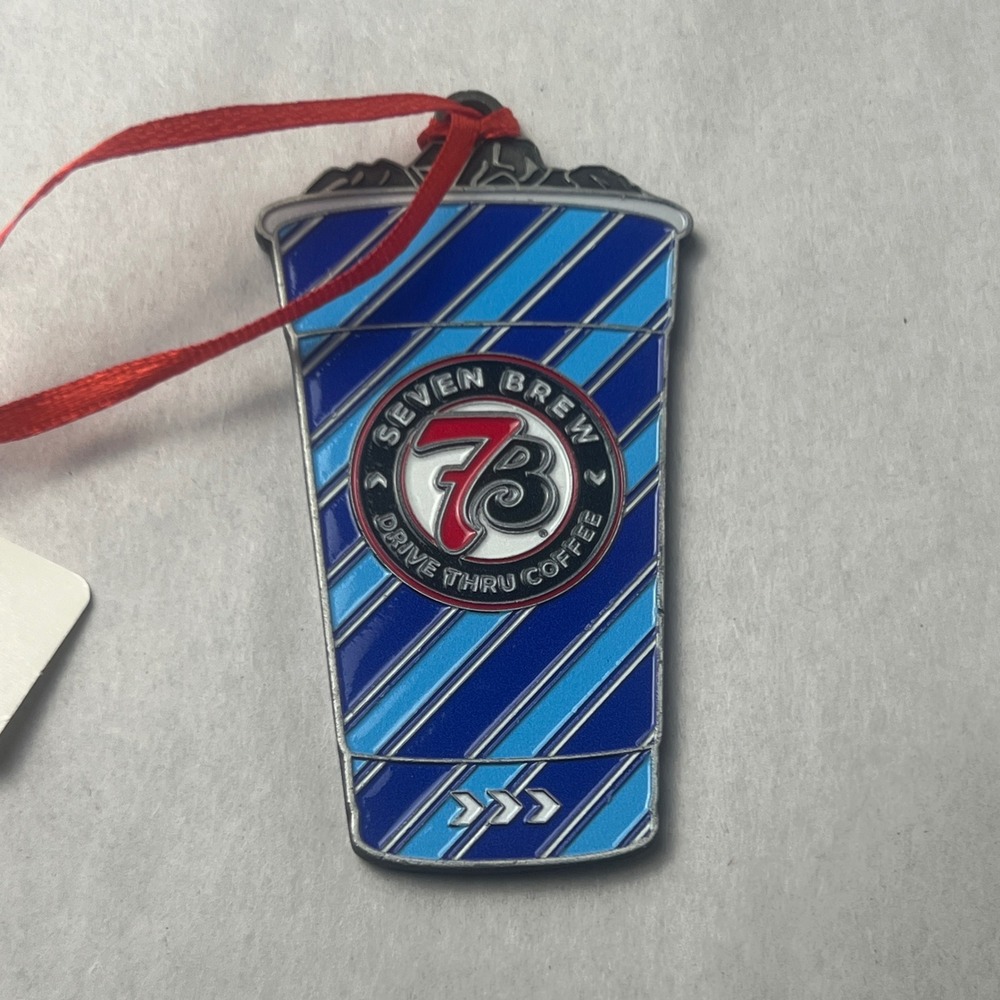 Seven Brew Drive Thru Coffee 2025 Christmas Ornament Metal